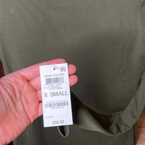 INC Mesh Crewneck Long Sleeve Top Costa Green Size XS NEW - Picture 4 of 6